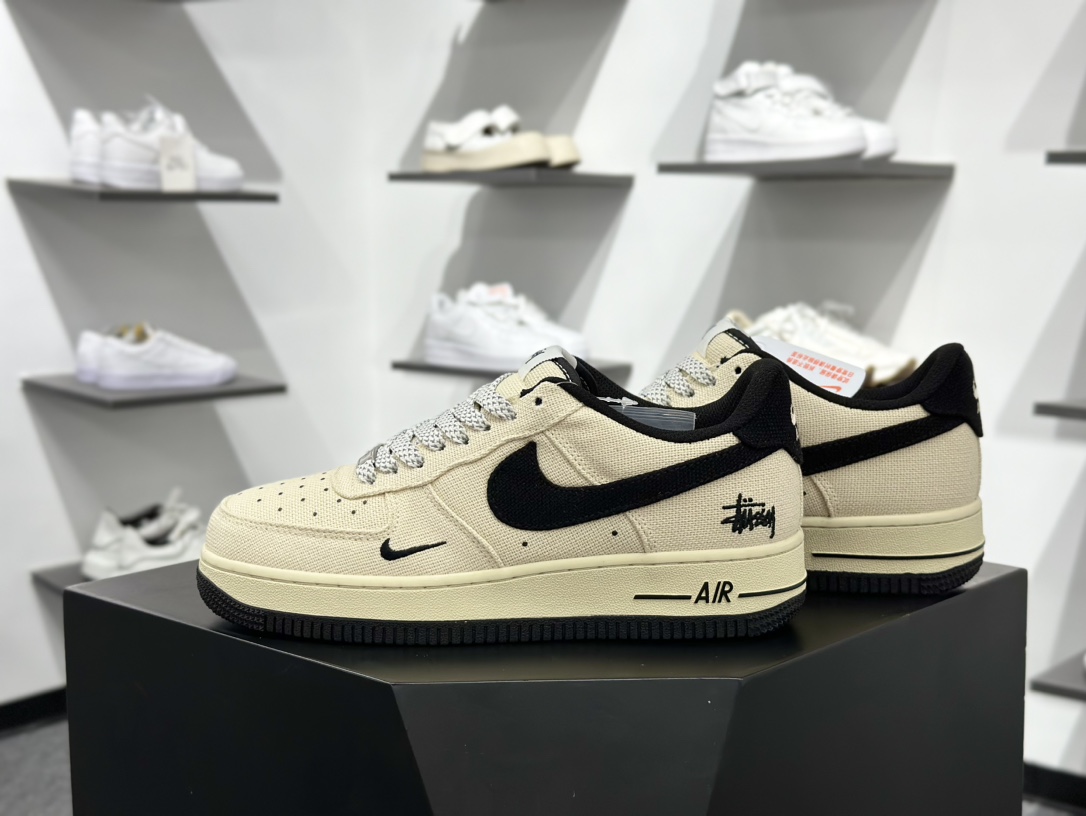 Nike Air Force 1 Low 07 x Stussy 米黑帆布小钩满天星 XX3168-153