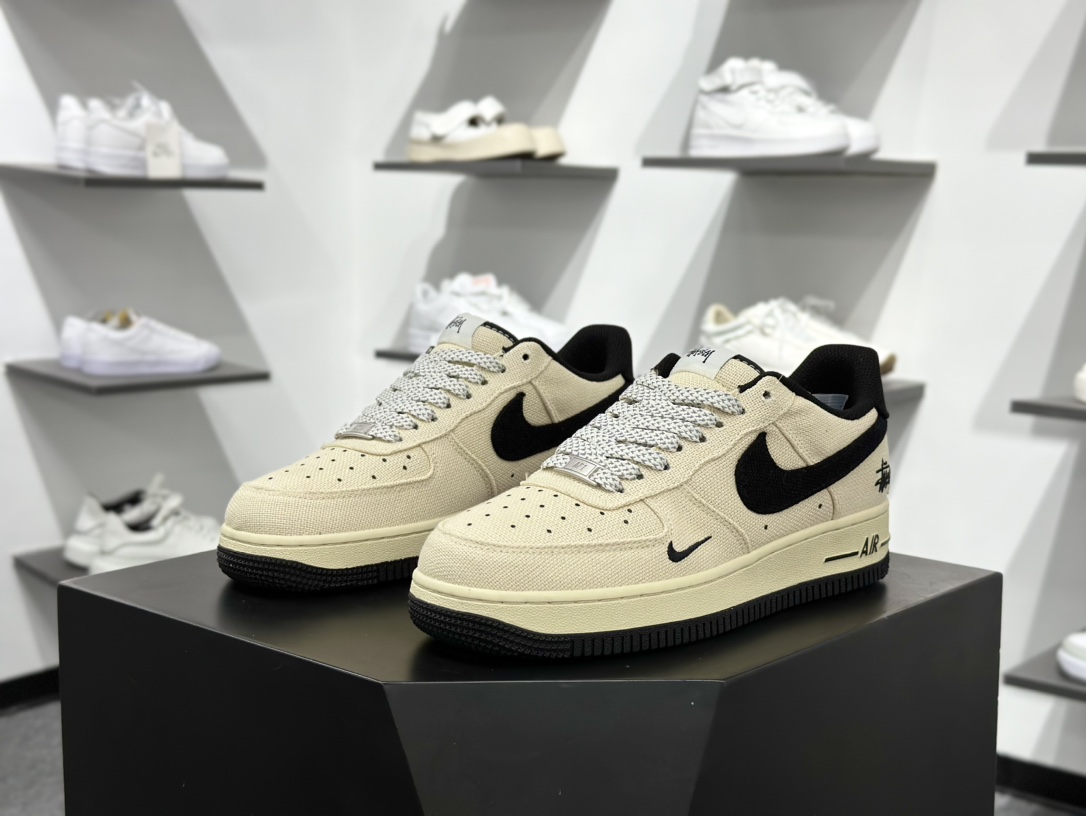 Nike Air Force 1 Low 07 x Stussy 米黑帆布小钩满天星 XX3168-153