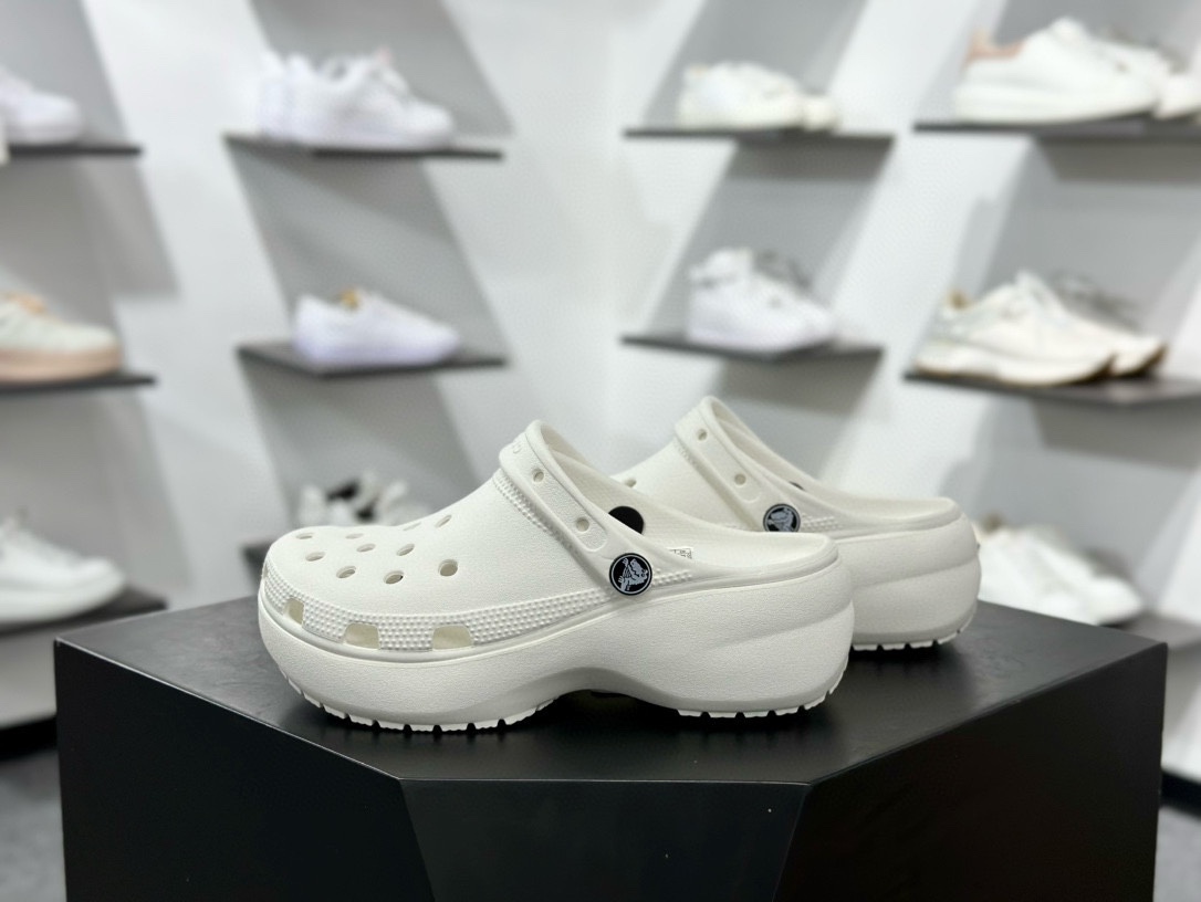 卡骆驰/Crocs Classic Platform ClSandals 经典平台系列云朵松糕厚底沙滩涉水百搭凉鞋