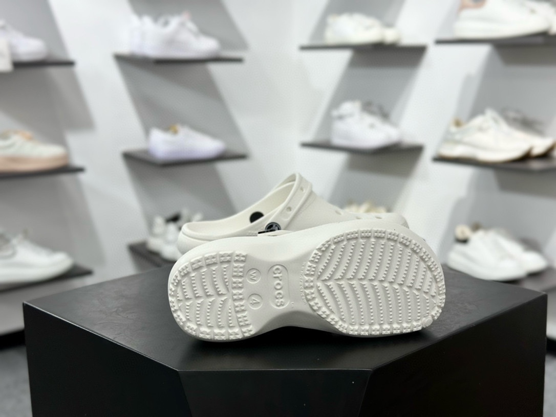 卡骆驰/Crocs Classic Platform ClSandals 经典平台系列云朵松糕厚底沙滩涉水百搭凉鞋