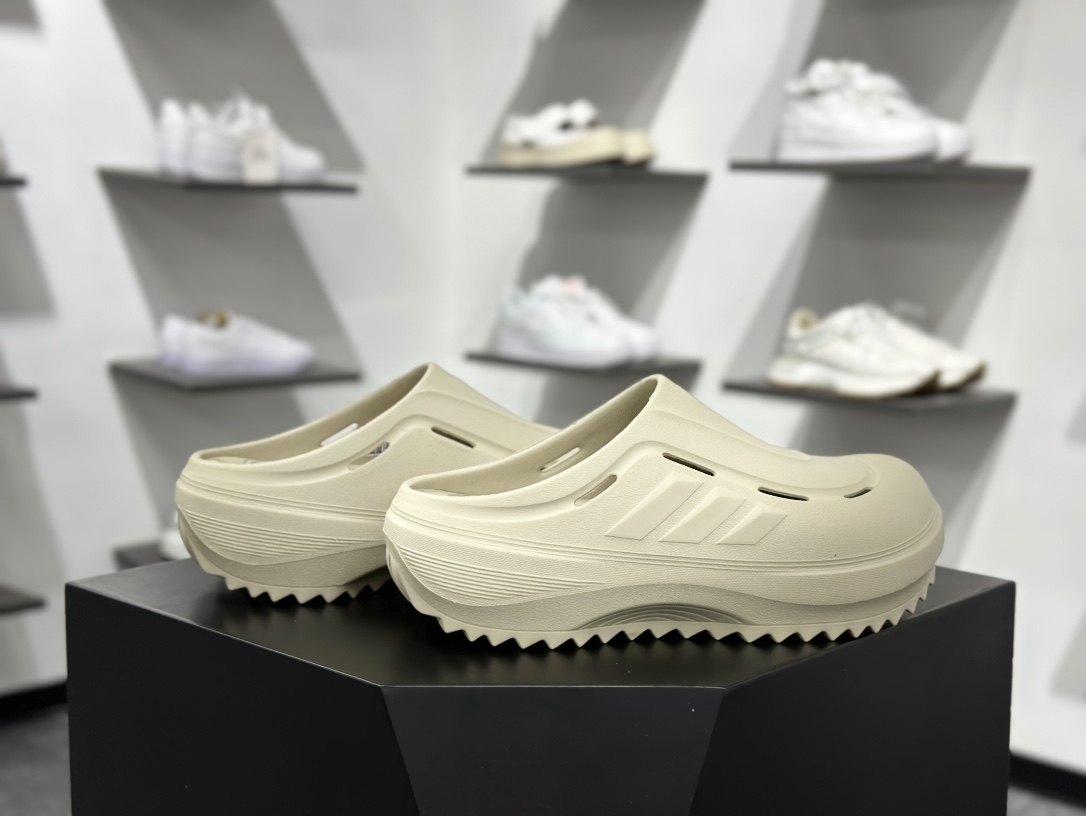 阿迪达斯 Adidas 波波凉鞋 OZWAVE CL波波凉鞋 沙滩拖鞋 稳定缓震回弹厚底老爹拖鞋 JR6758