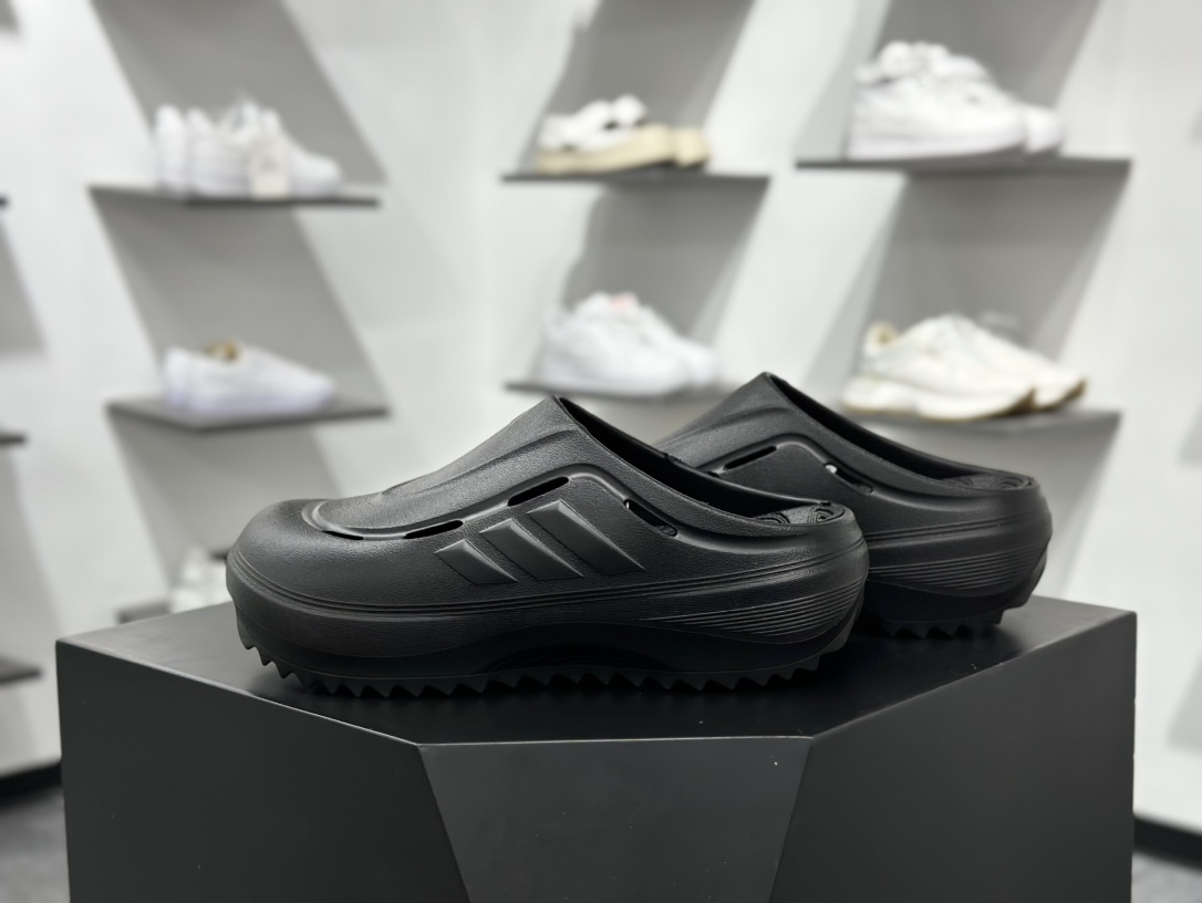 阿迪达斯 Adidas 波波凉鞋 OZWAVE CL波波凉鞋 沙滩拖鞋 稳定缓震回弹厚底老爹拖鞋 JR6761