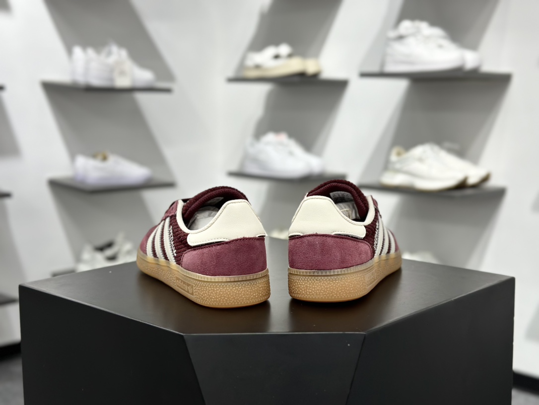 Adidas Handball Spezial 阿迪达斯经典款牛皮复古休闲板鞋 酒红白生胶 IG1978