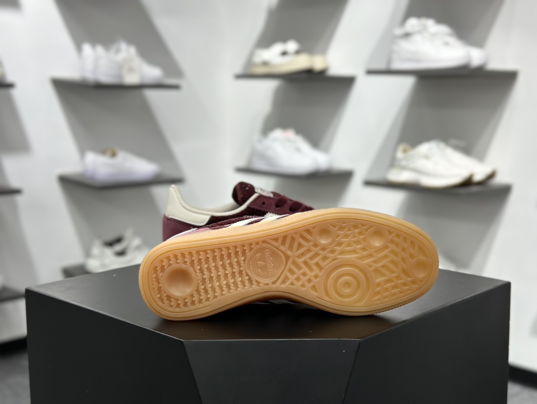 Adidas Handball Spezial 阿迪达斯经典款牛皮复古休闲板鞋 酒红白生胶 IG1978