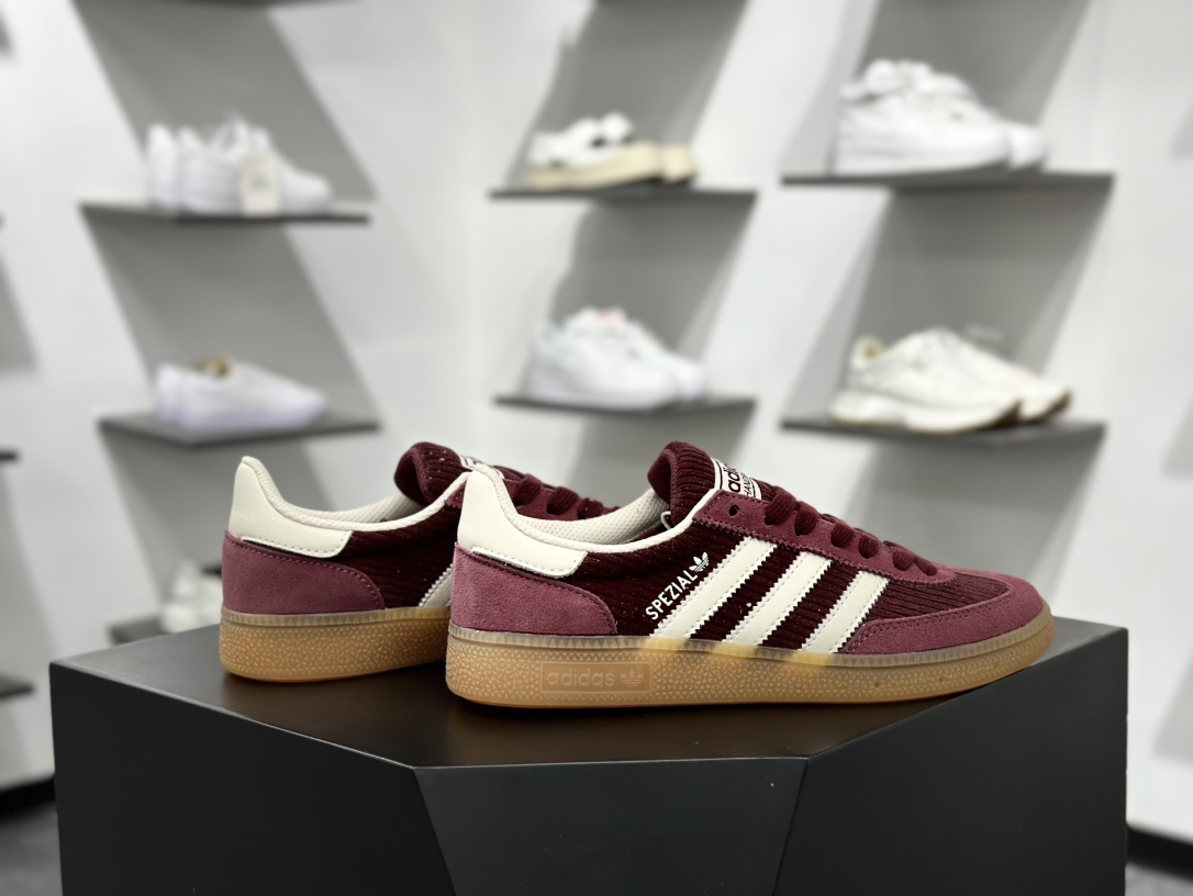 Adidas Handball Spezial 阿迪达斯经典款牛皮复古休闲板鞋 酒红白生胶 IG1978