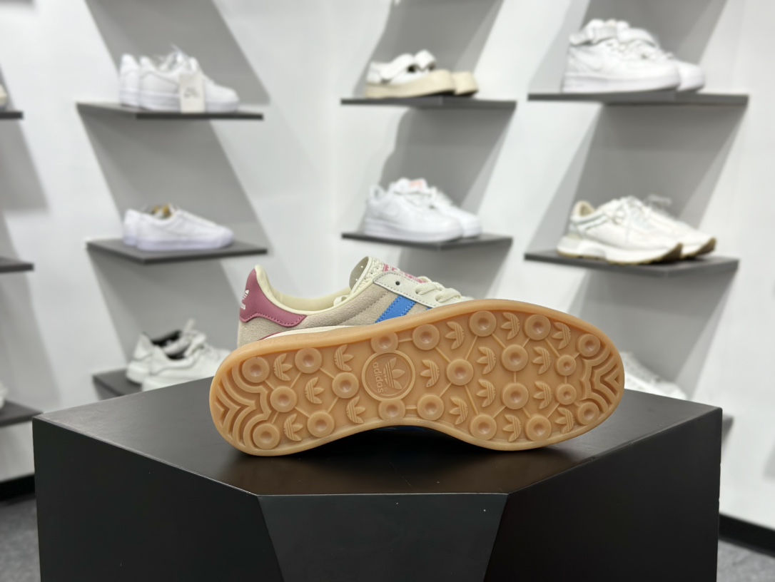 adidas Originals Gazelle INdoor 粉蓝 三叶草休闲防滑耐磨低帮板鞋 JQ0010