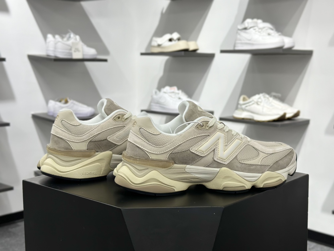 New Balance NB9060 联名款 复古休闲运动慢跑鞋 米灰色 U9060JBC