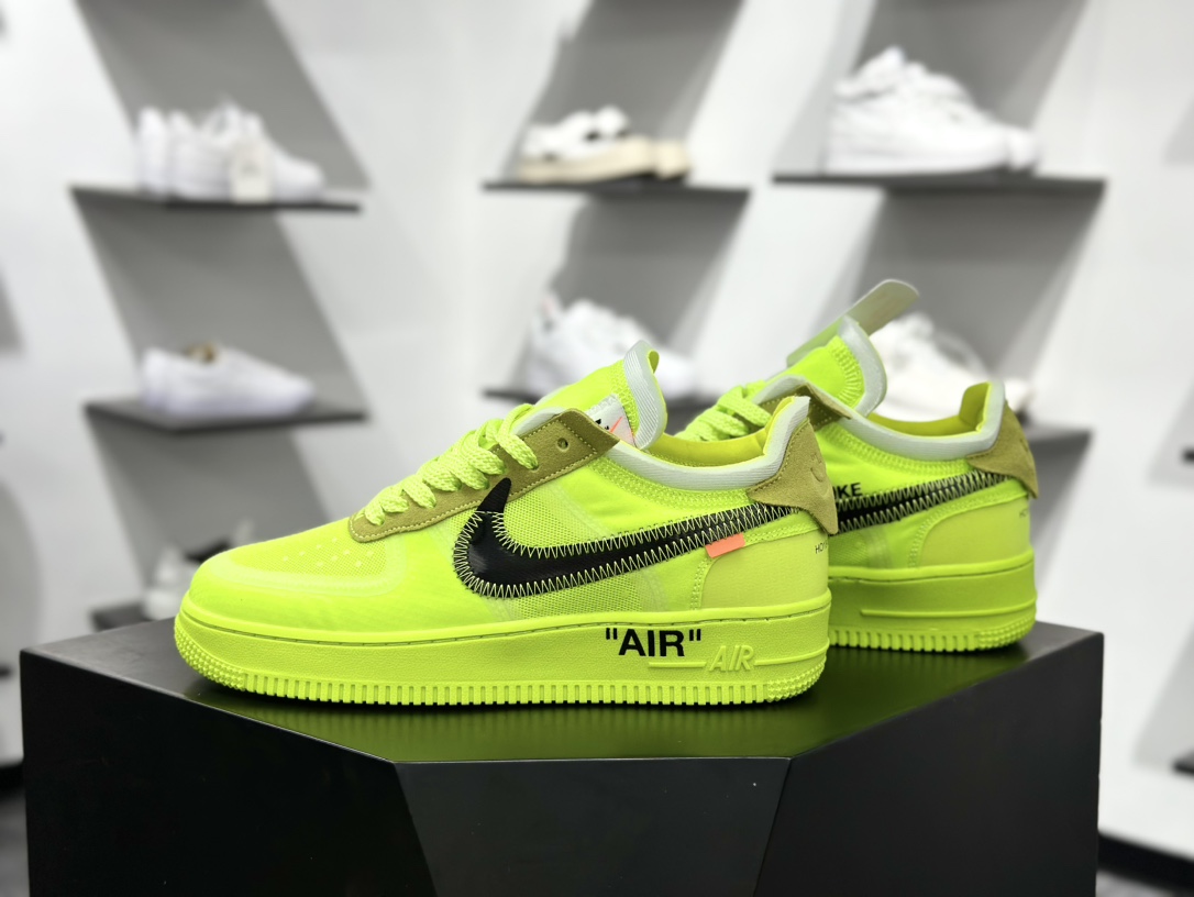 Nike Air Force 1 Low 07 x OFF-WHITE Part 2Volt THE THE 荧光绿 AO4606-700