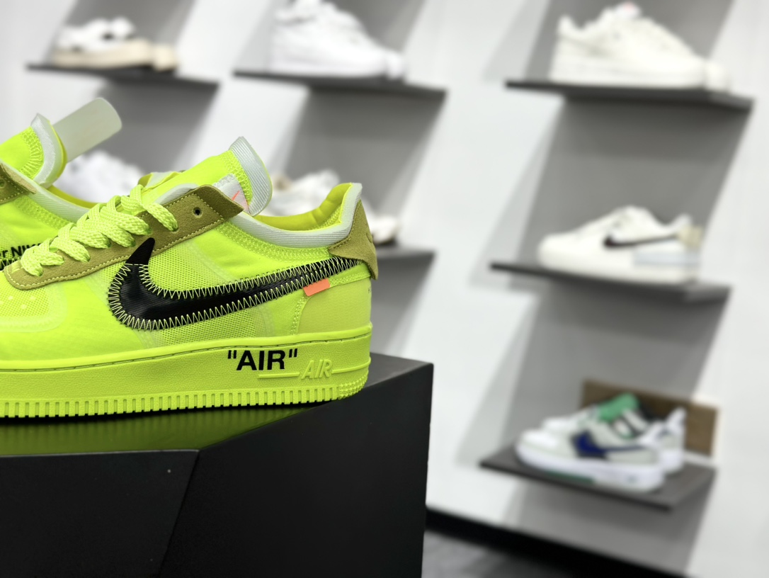 Nike Air Force 1 Low 07 x OFF-WHITE Part 2Volt THE THE 荧光绿 AO4606-700