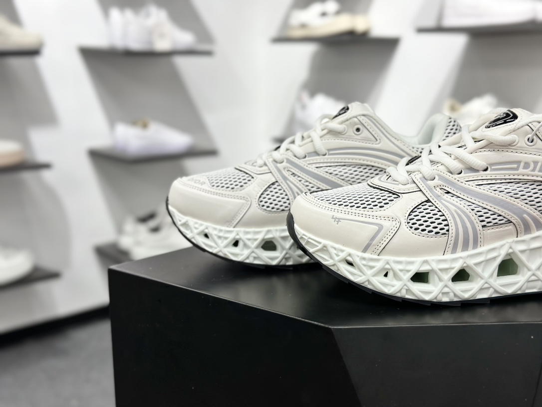 500 迪奥/Dior B30 Low-Top Sneaker B30系列低帮经典慢跑鞋“白灰” 3SN323ZCY_H068