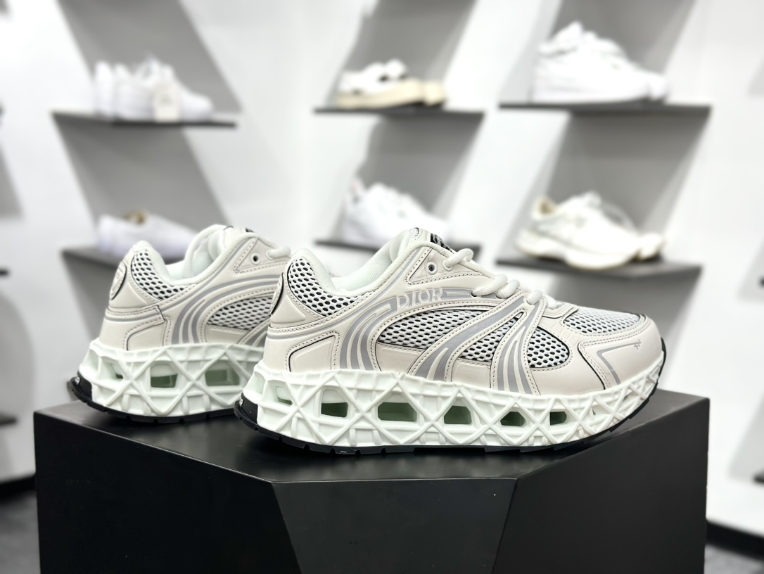500 迪奥/Dior B30 Low-Top Sneaker B30系列低帮经典慢跑鞋“白灰” 3SN323ZCY_H068