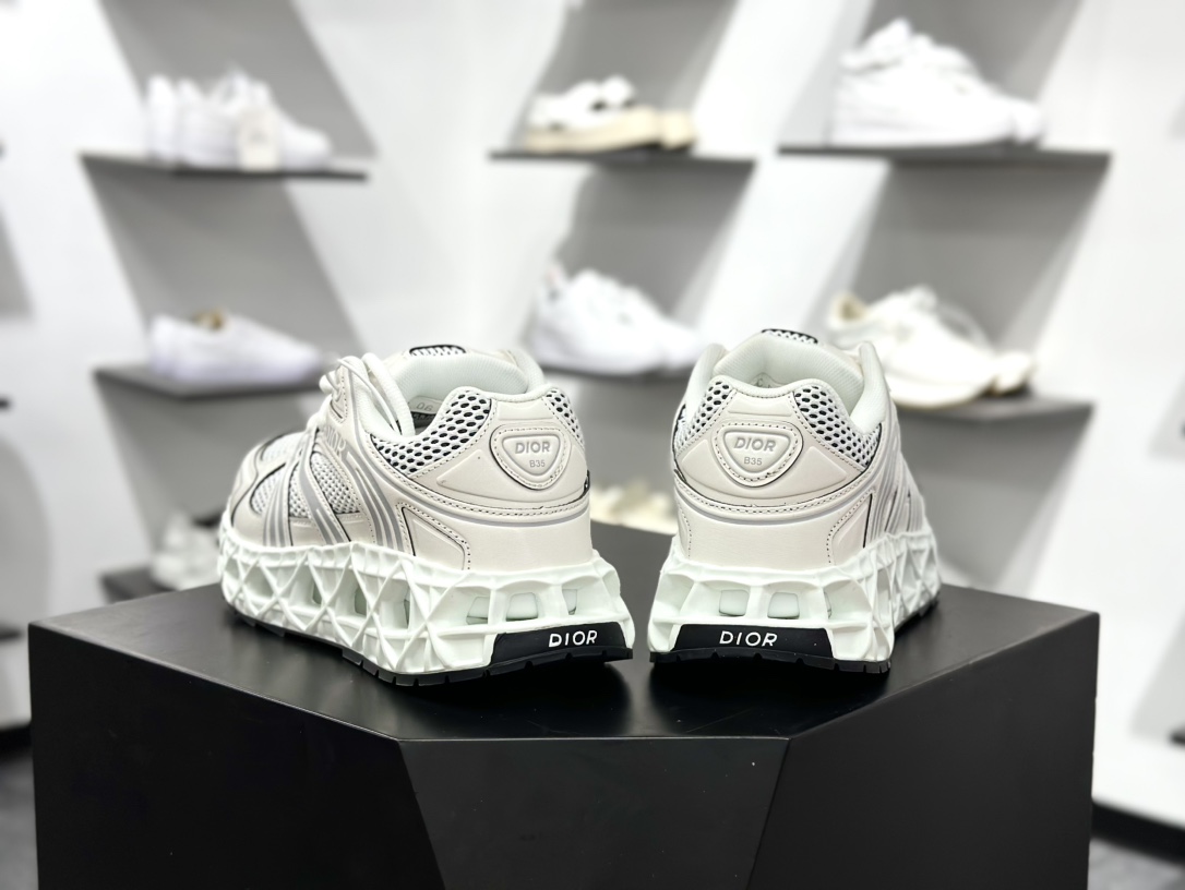 500 迪奥/Dior B30 Low-Top Sneaker B30系列低帮经典慢跑鞋“白灰” 3SN323ZCY_H068