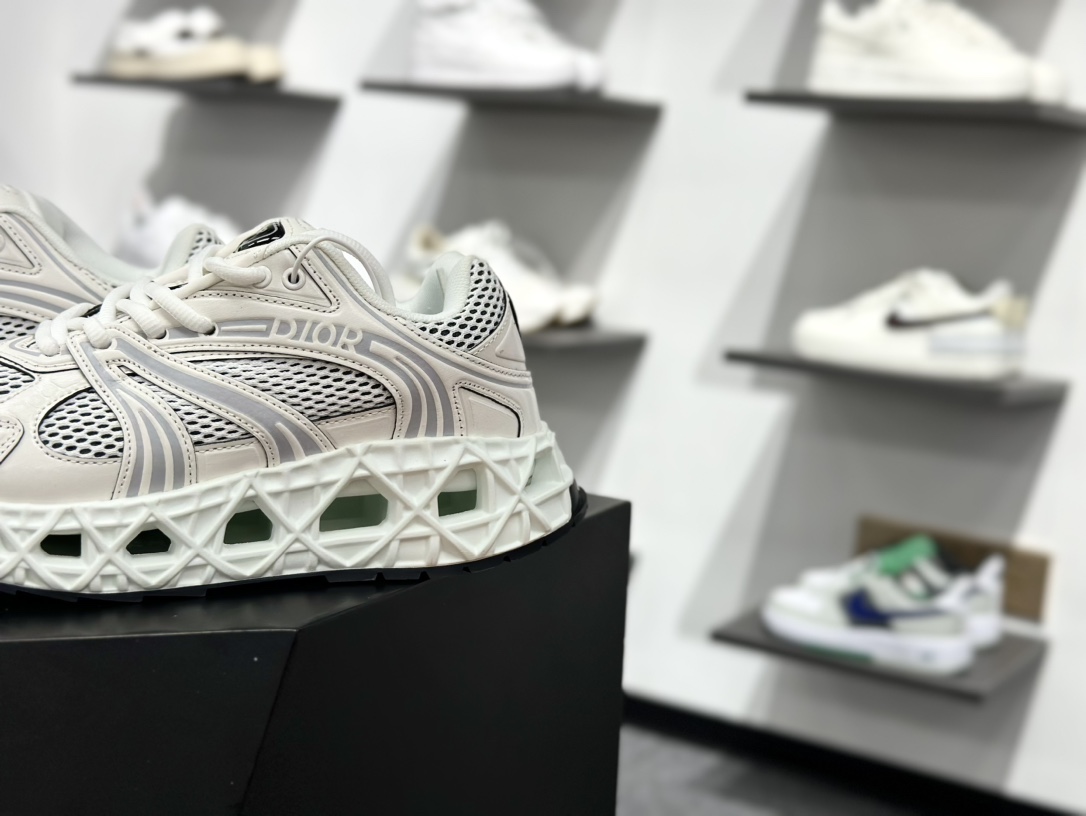 500 迪奥/Dior B30 Low-Top Sneaker B30系列低帮经典慢跑鞋“白灰” 3SN323ZCY_H068