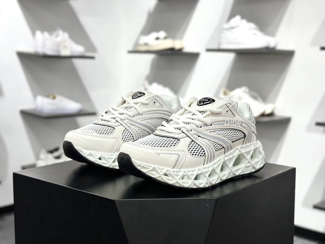 500 迪奥/Dior B30 Low-Top Sneaker B30系列低帮经典慢跑鞋“白灰” 3SN323ZCY_H068