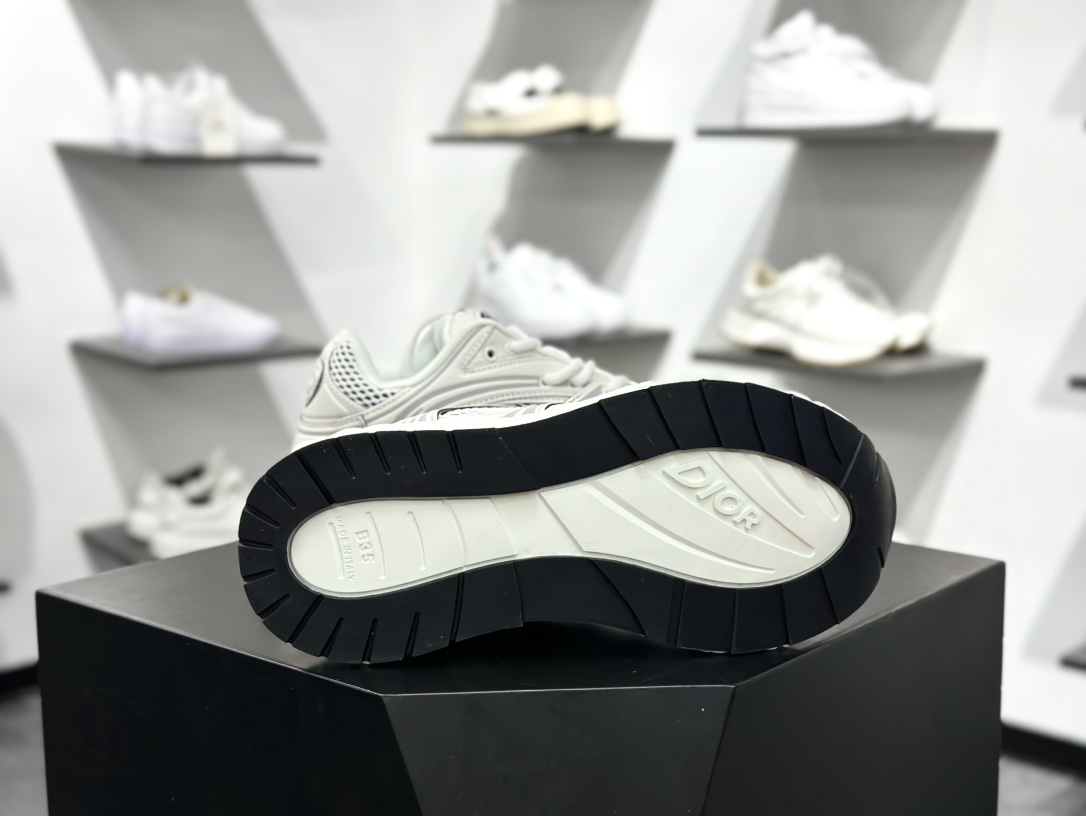 500 迪奥/Dior B30 Low-Top Sneaker B30系列低帮经典慢跑鞋“白灰” 3SN323ZCY_H068