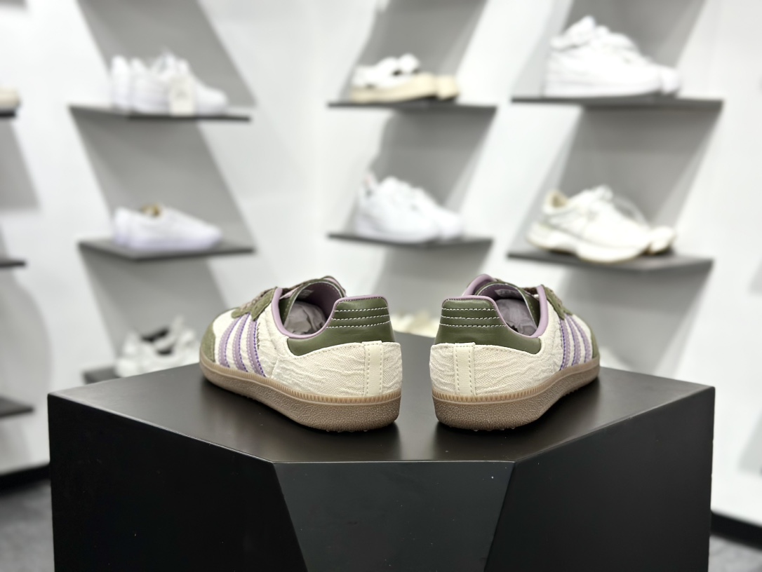 三叶草Adidas Originals Samba OG桑巴舞系列绅士德训运动板鞋“仙踪绿紫米白生胶底” JP5675