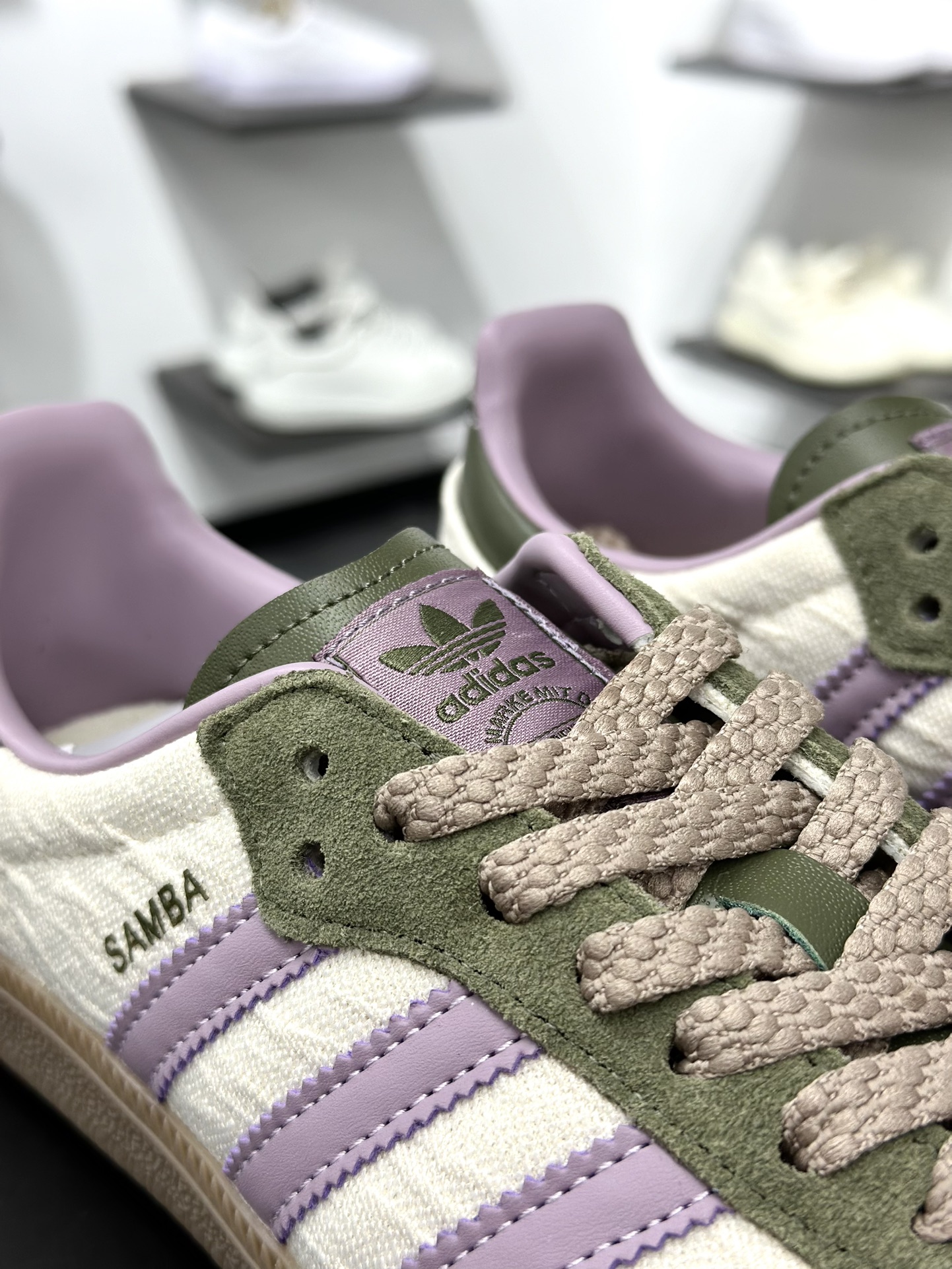 三叶草Adidas Originals Samba OG桑巴舞系列绅士德训运动板鞋“仙踪绿紫米白生胶底” JP5675