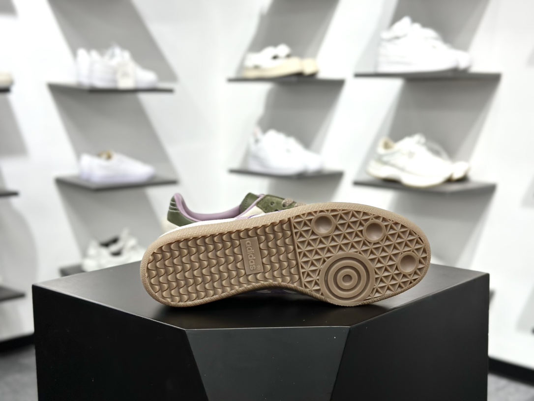 三叶草Adidas Originals Samba OG桑巴舞系列绅士德训运动板鞋“仙踪绿紫米白生胶底” JP5675