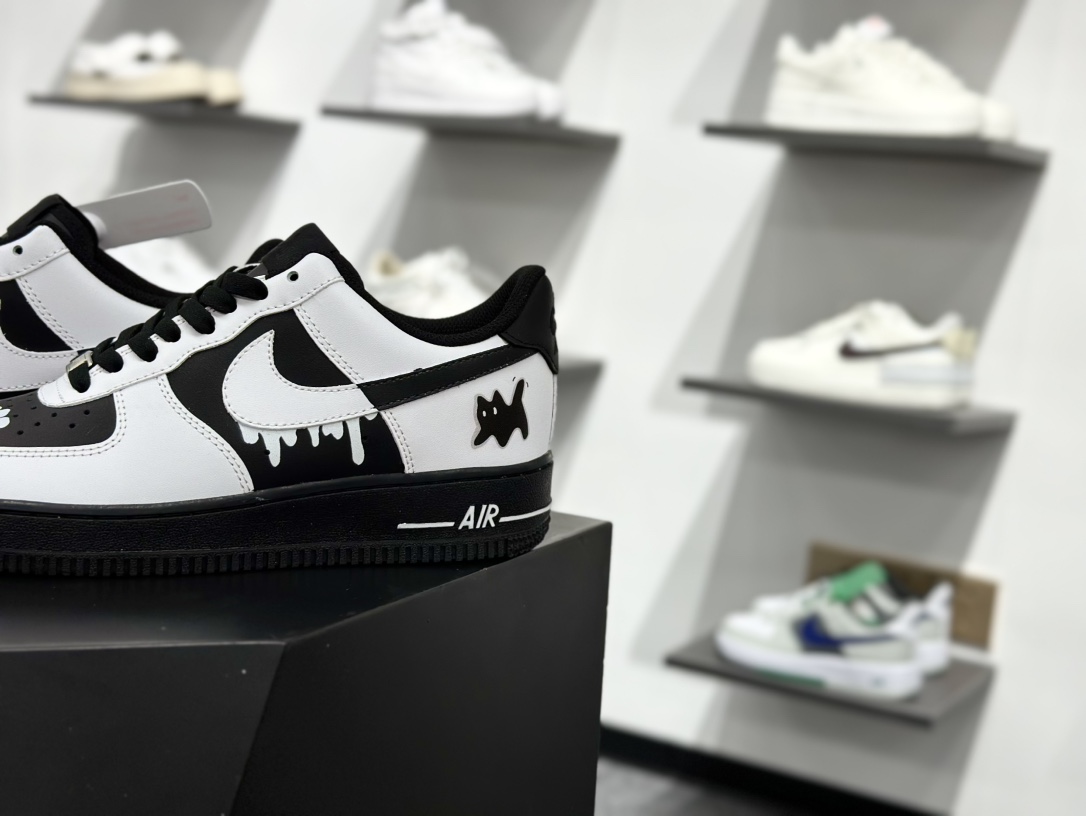【定制球鞋】Air Force 1 Low 灰色地带 白黑 经典休闲运动板鞋 ZH0316-077