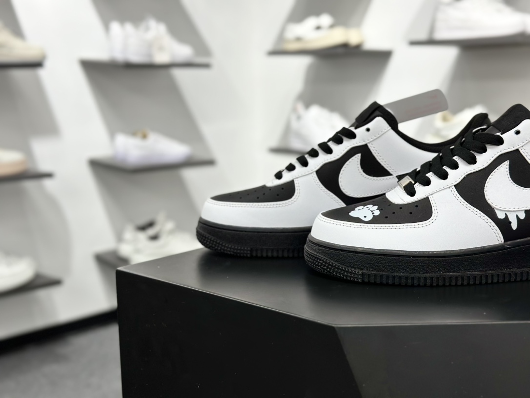 【定制球鞋】Air Force 1 Low 灰色地带 白黑 经典休闲运动板鞋 ZH0316-077