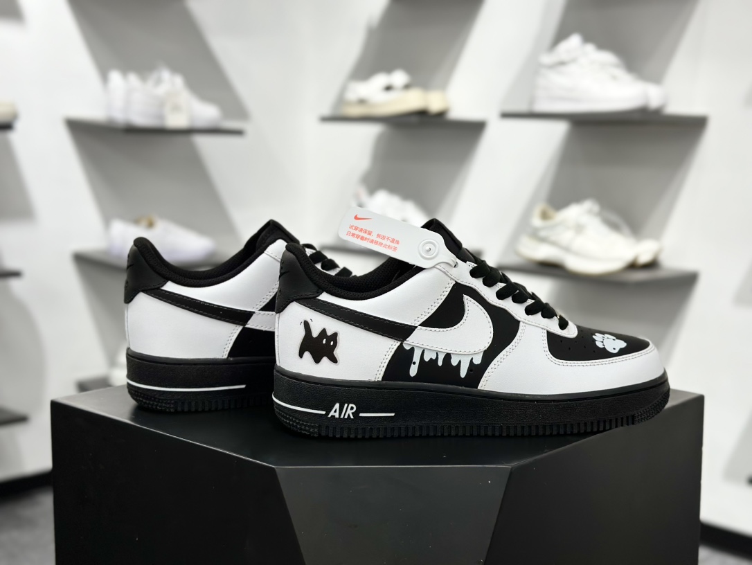 【定制球鞋】Air Force 1 Low 灰色地带 白黑 经典休闲运动板鞋 ZH0316-077