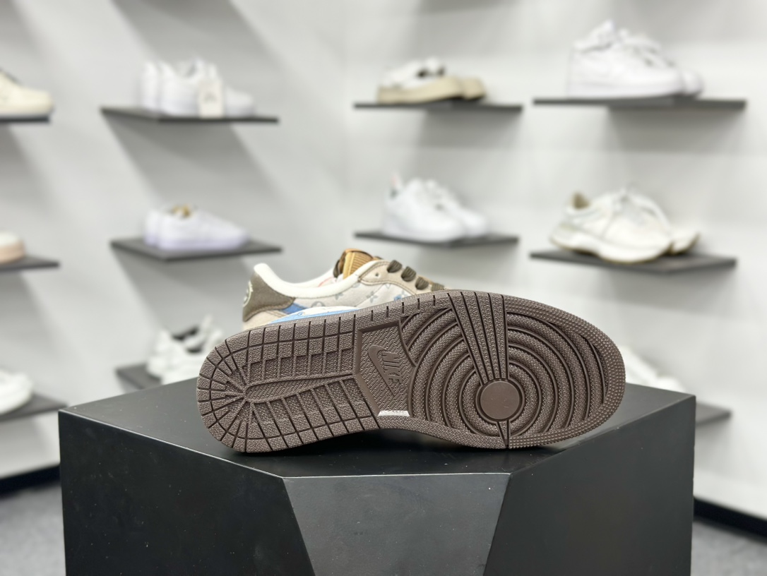 280 Travis Scott x Nike Air Jordan 1 Low x Louis Vuitton Air Jordan 1 Low 反转棕蓝倒钩 CH6336-022