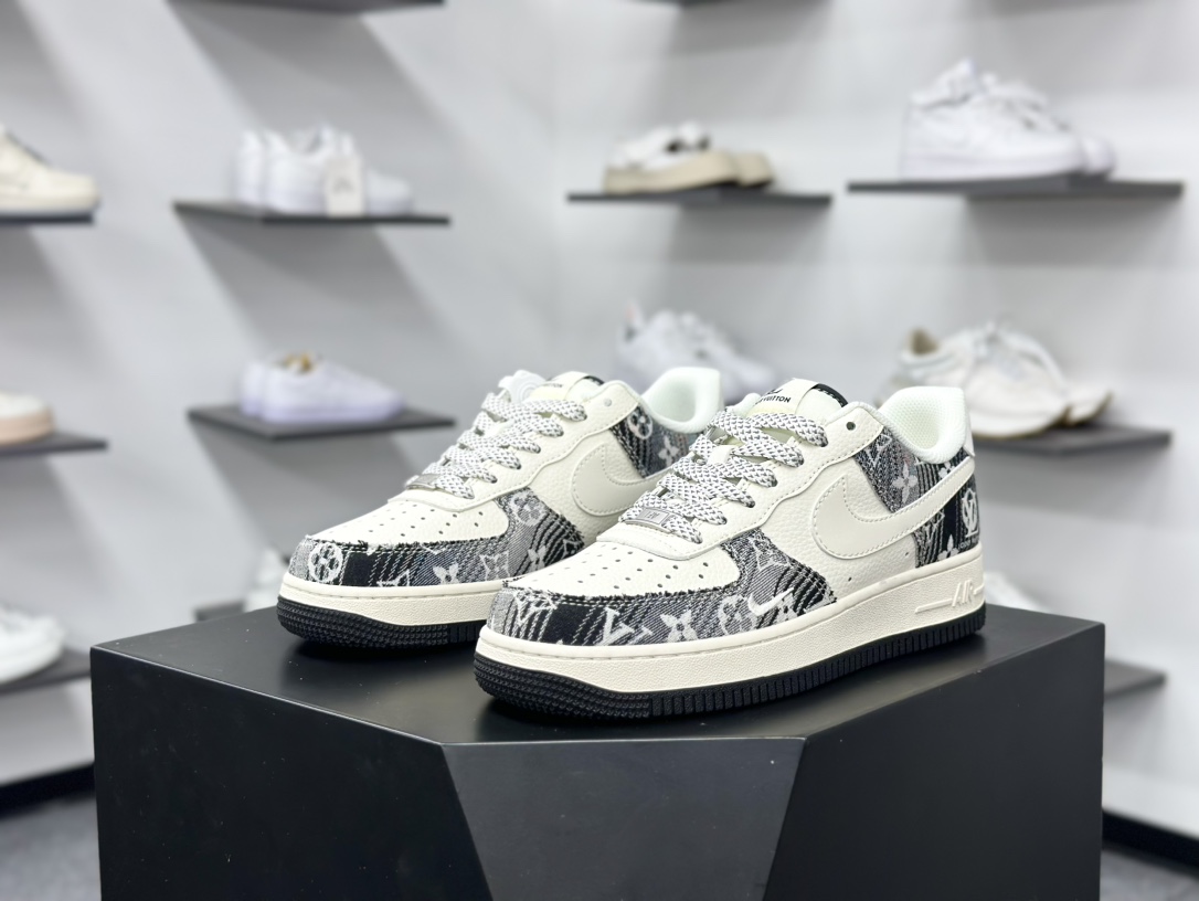 260 Nike Air Force 1 Low 07 x Louis Vuitton 黑白牛仔满天星 XS1958-585