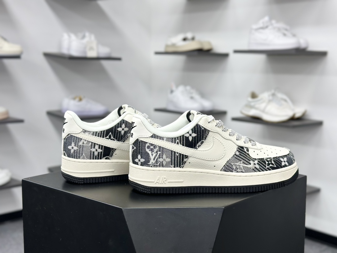 260 Nike Air Force 1 Low 07 x Louis Vuitton 黑白牛仔满天星 XS1958-585