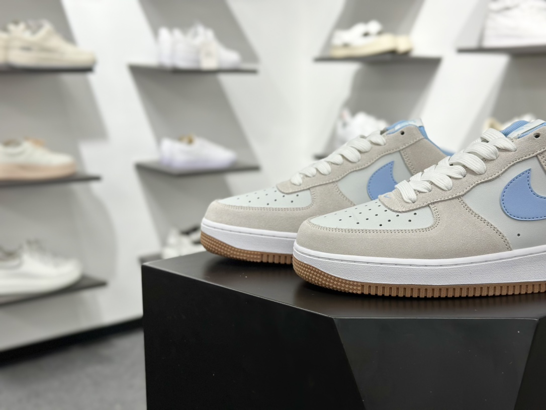 200 耐克Nike Air Force 1'07 Next Nature Low”Grey/Blue”空军一号低帮板鞋“浅灰天蓝生胶底” IB6388-002