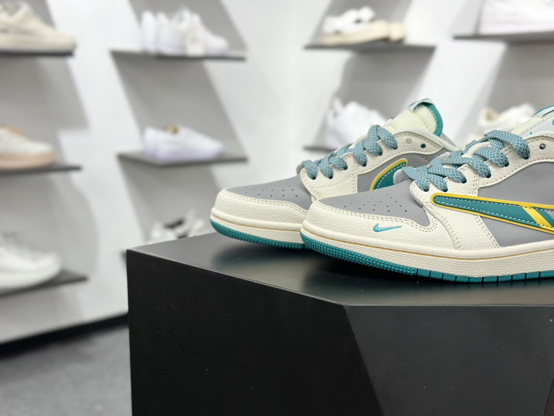 Air Jordan 1 Low ”高端定制” 小米su7米灰绿黄倒钩 XX3168-163
