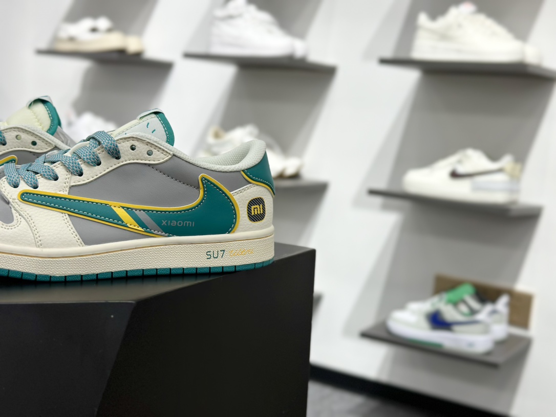 Air Jordan 1 Low ”高端定制” 小米su7米灰绿黄倒钩 XX3168-163
