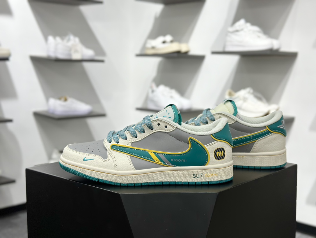 Air Jordan 1 Low ”高端定制” 小米su7米灰绿黄倒钩 XX3168-163