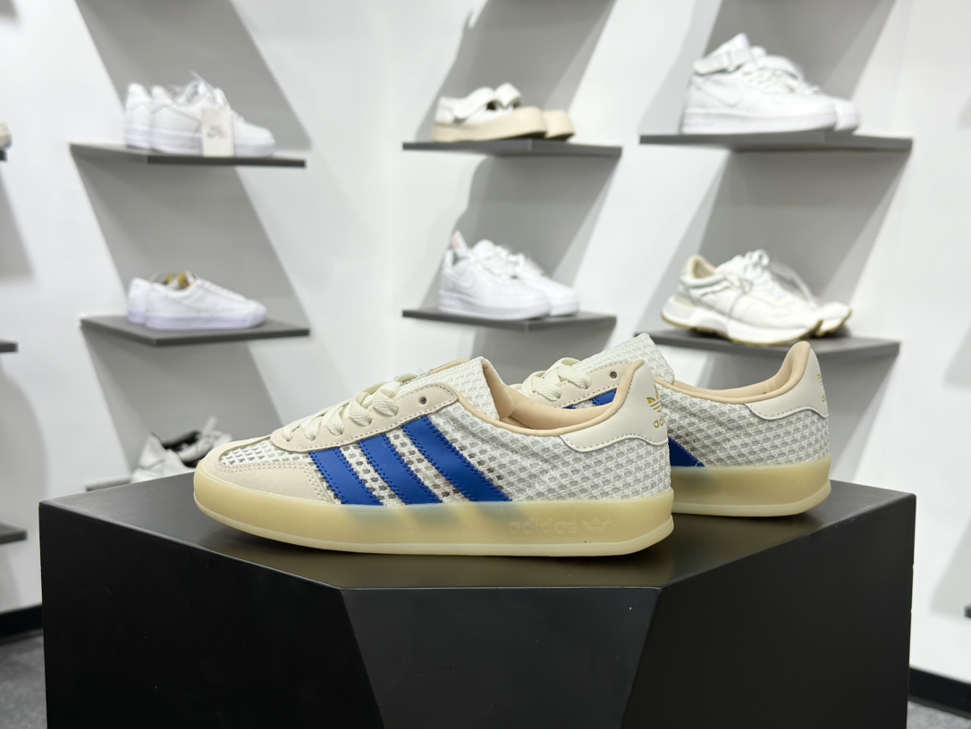 adidas Originals Gazelle INdoor 米蓝 三叶草休闲防滑耐磨低帮板鞋 JH5419