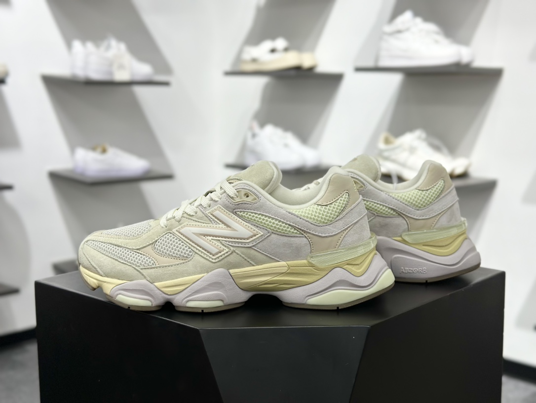 New Balance NB9060 联名款 复古休闲运动慢跑鞋 米灰色 U9060EEP