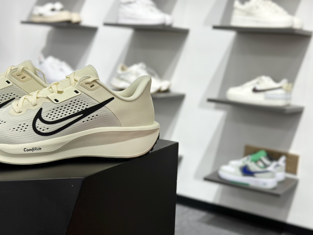 耐克Nike Zoom Quest 6 探索者6代系列低帮轻质透气休闲运动跑步鞋“网织米黄黑” FD6033-104