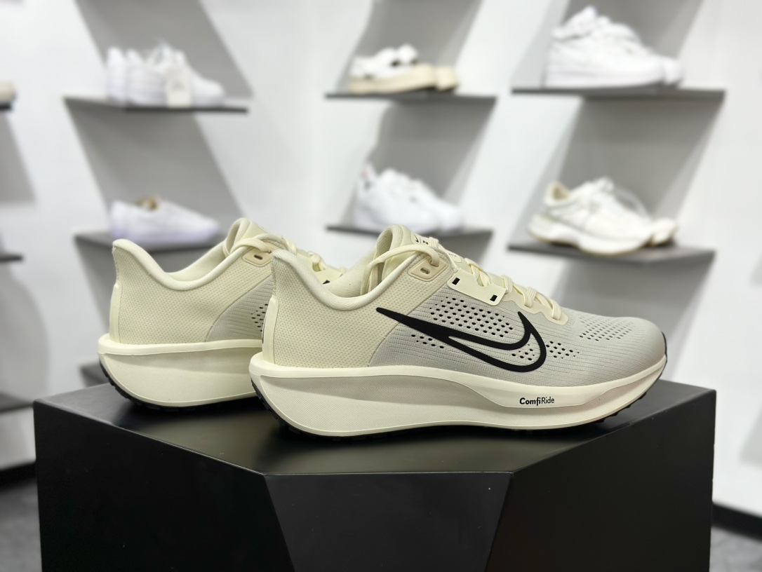 耐克Nike Zoom Quest 6 探索者6代系列低帮轻质透气休闲运动跑步鞋“网织米黄黑” FD6033-104