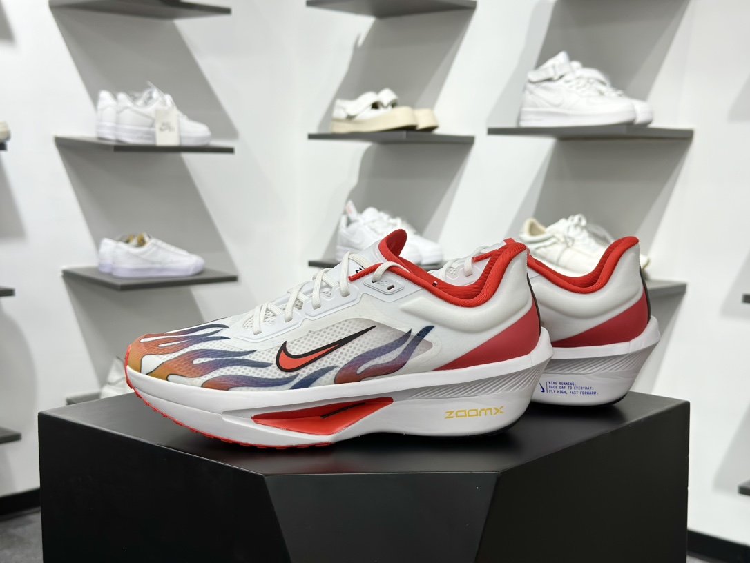 耐克Nike Zoom Fly 6 Premium”Ekiden Pack”飞行6代马拉松系列低帮慢跑鞋“针织白红火焰” HQ3498-100