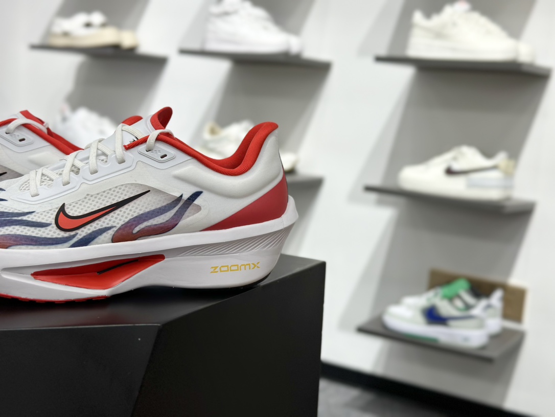 耐克Nike Zoom Fly 6 Premium”Ekiden Pack”飞行6代马拉松系列低帮慢跑鞋“针织白红火焰” HQ3498-100