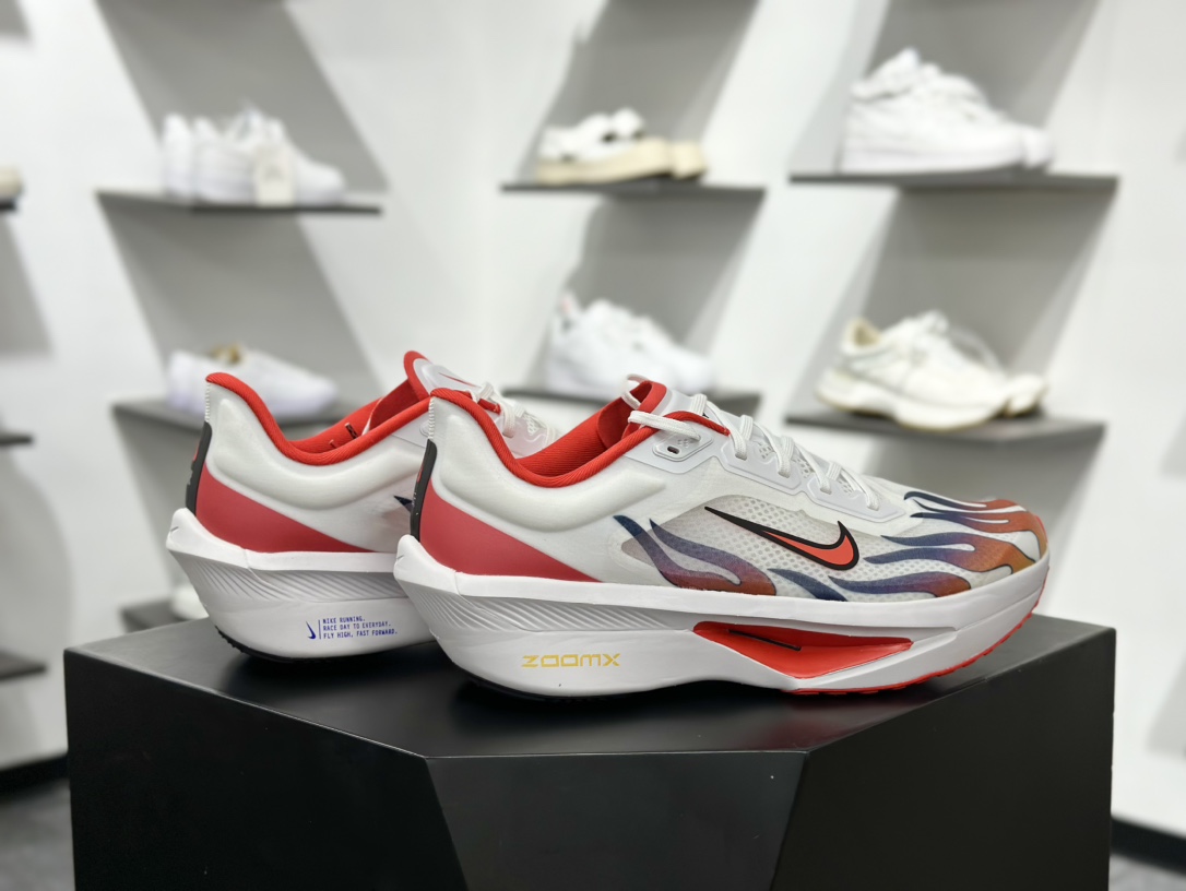 耐克Nike Zoom Fly 6 Premium”Ekiden Pack”飞行6代马拉松系列低帮慢跑鞋“针织白红火焰” HQ3498-100