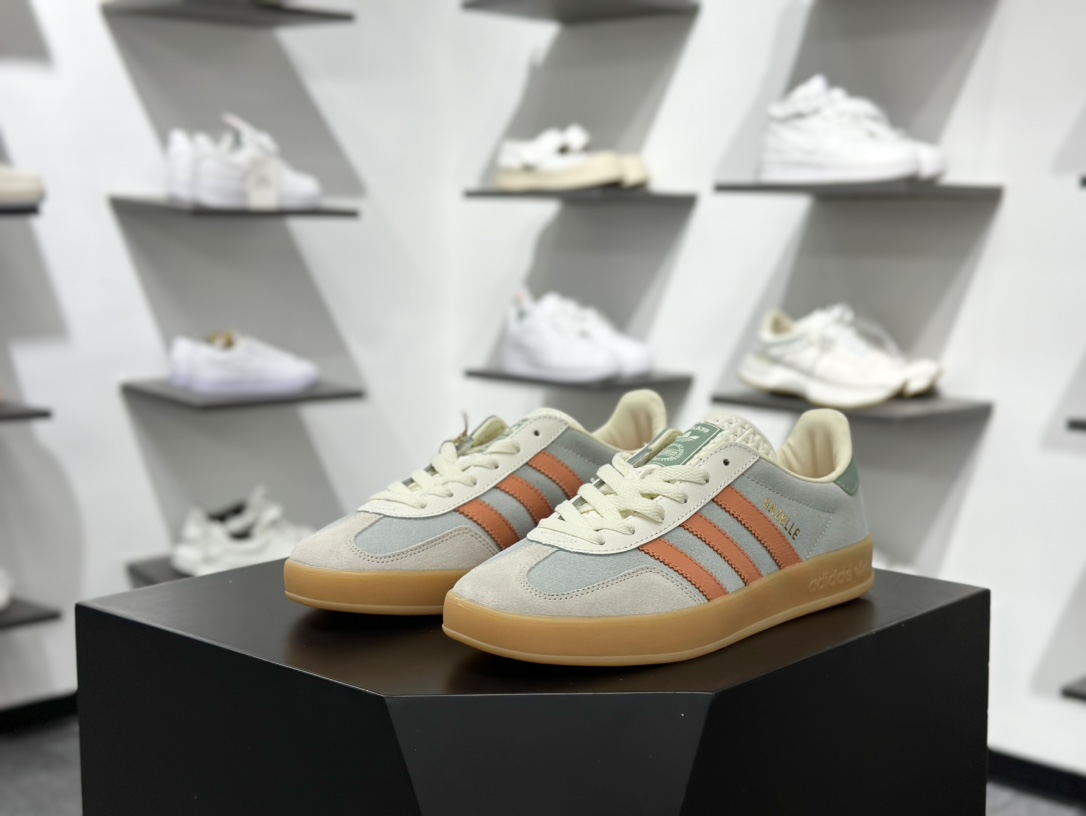 160 AD Originals Gazelle Indoor 灰绿橘 三叶草复古休闲运动板鞋 JQ0011
