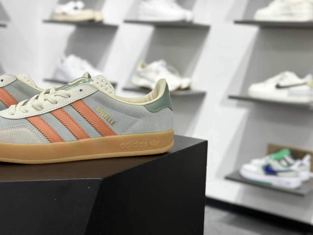 160 AD Originals Gazelle Indoor 灰绿橘 三叶草复古休闲运动板鞋 JQ0011