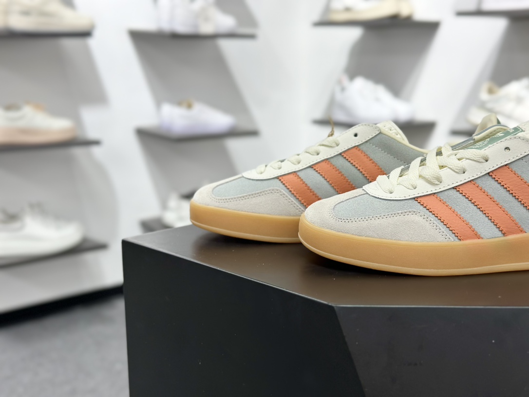 160 AD Originals Gazelle Indoor 灰绿橘 三叶草复古休闲运动板鞋 JQ0011