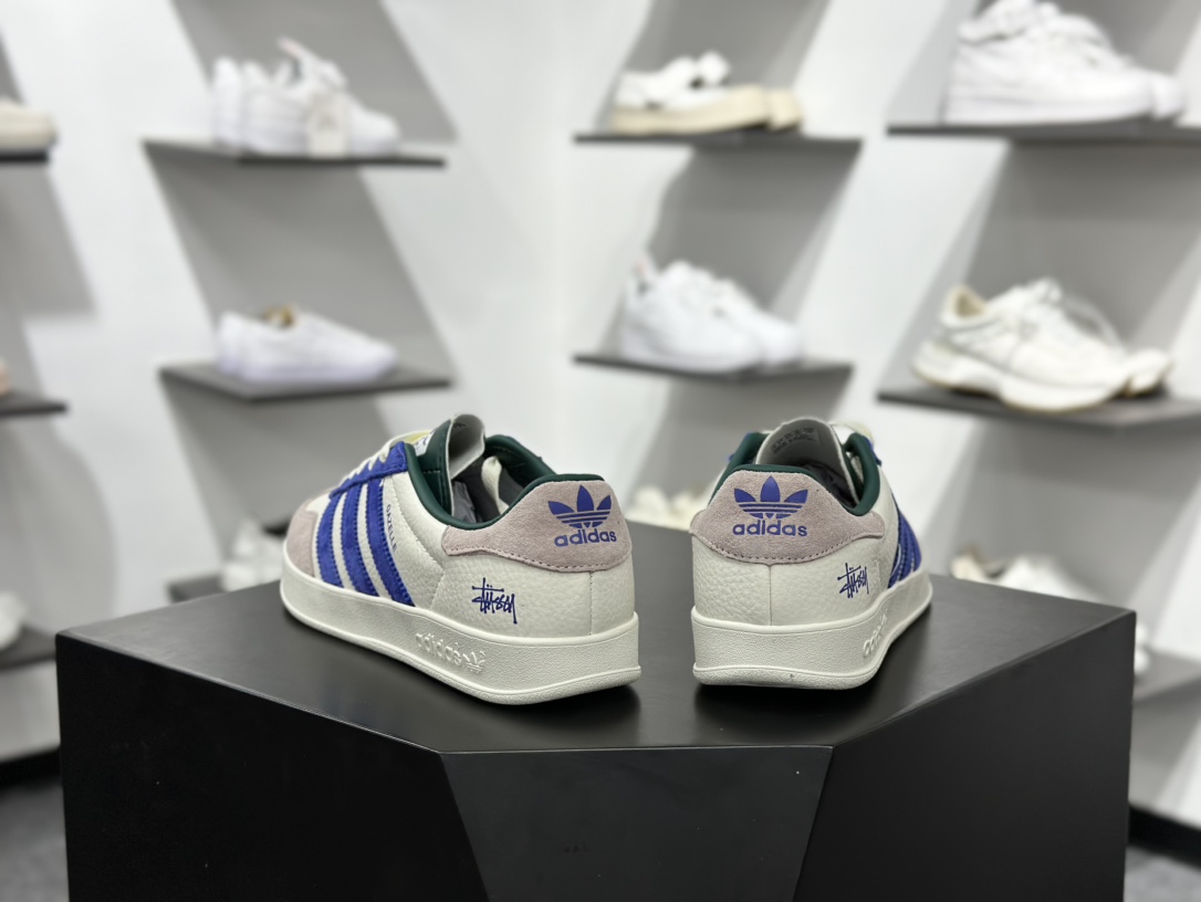 adidas Originals Gazelle INdoor x Stussy 三叶草休闲防滑耐磨低帮板鞋 DD6601QF