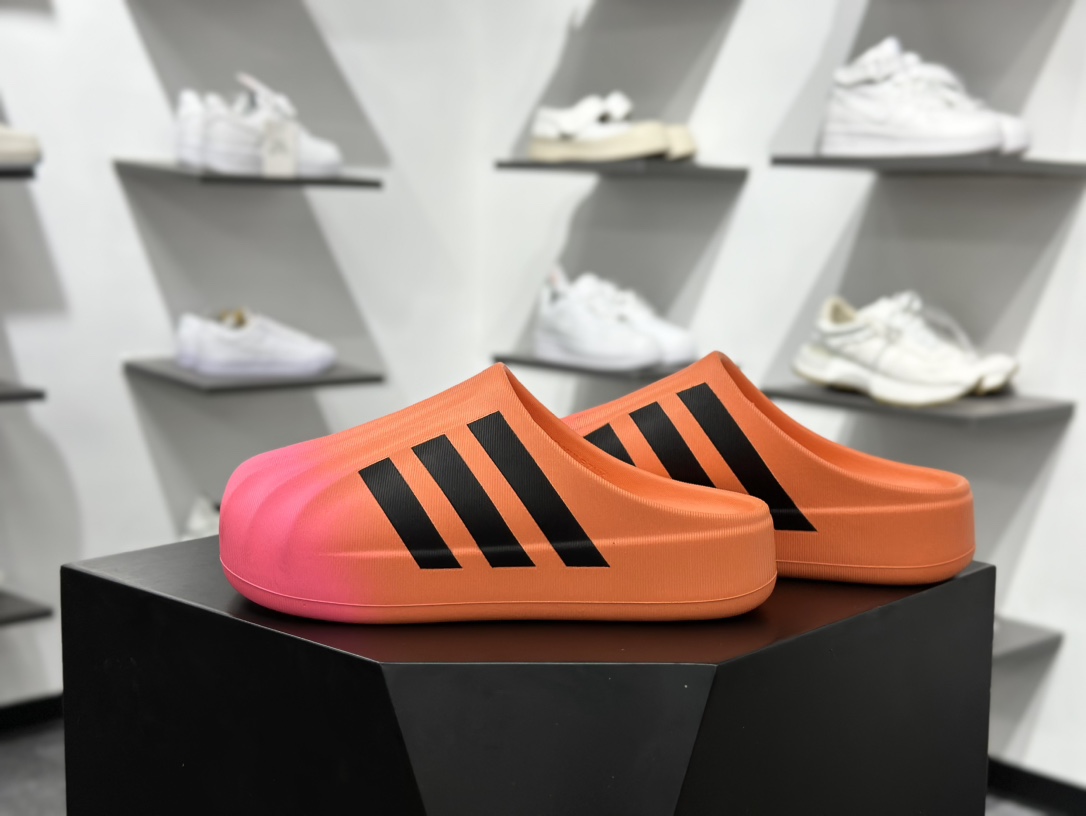 AD adiFOM Superstar MULE 贝壳头版一脚蹬半拖鸭掌鞋拖鞋 IP5686
