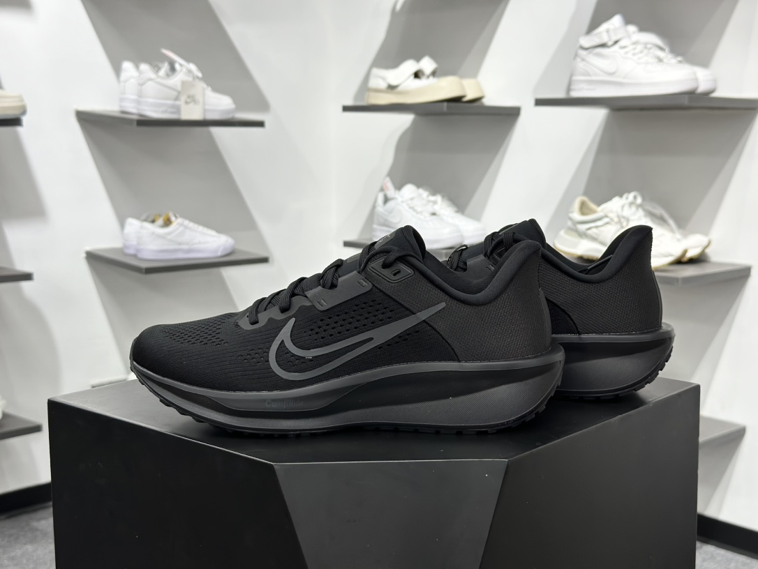 耐克Nike Zoom Quest 6 探索者6代系列低帮轻质透气休闲运动跑步鞋“网织黑” FD6033-003