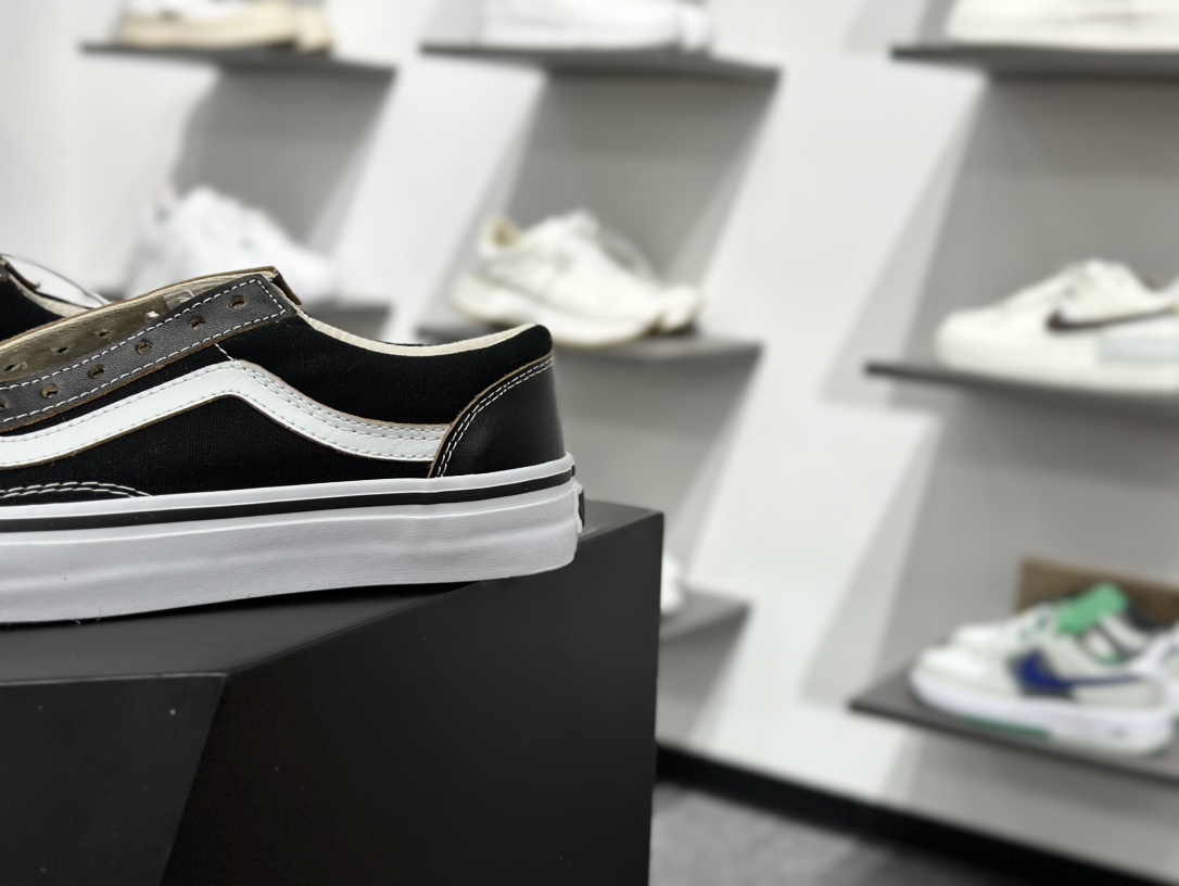 Vans Knu Skool 黑白 万斯低帮复古休闲硫化面包鞋