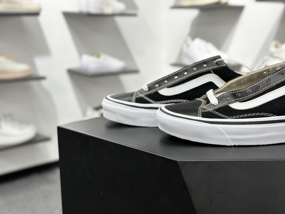 Vans Knu Skool 黑白 万斯低帮复古休闲硫化面包鞋