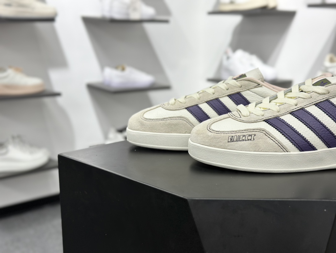 adidas Originals Gazelle INdoor x GUCCI 三叶草休闲防滑耐磨低帮板鞋 DD6603