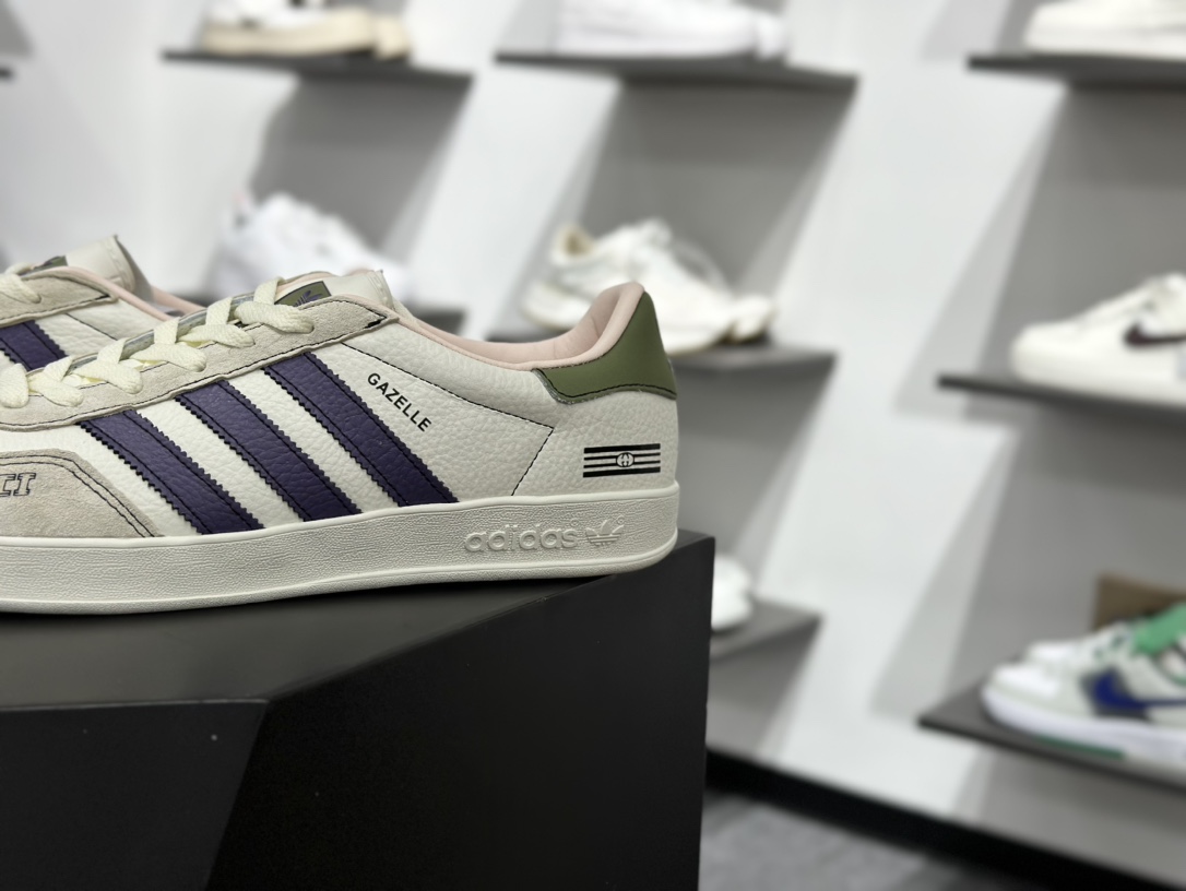 adidas Originals Gazelle INdoor x GUCCI 三叶草休闲防滑耐磨低帮板鞋 DD6603