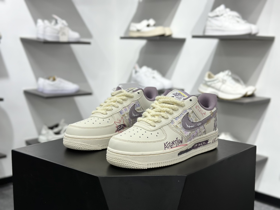 Nike Air Force 1 Low 07 白灰黑麻绳涂鸦 FJ7740-910